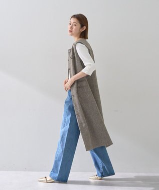 YECCA VECCA ツイードジレジャンスカ Brown