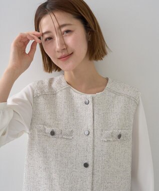 YECCA VECCA ツイードジレジャンスカ Ivory