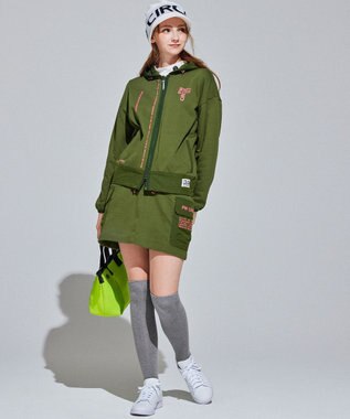 PW CIRCULUS 【WOMEN】裏毛ジップアップフーディー カーキ系