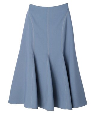 earth music&ecology 配色ステッチパネルフレアスカート Blue