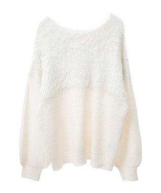 Green Parks ・Ｐｅｔｉｔ　Ｆｌｅｕｒ　シャギーキリカエニット Off White