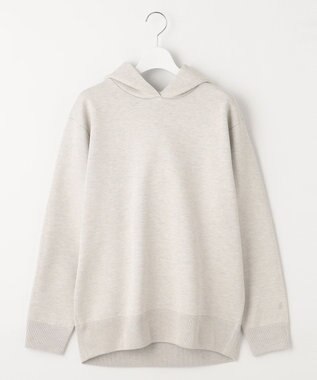 自由区 L 【洗える】シャイニースムースニット パーカー アイボリー系
