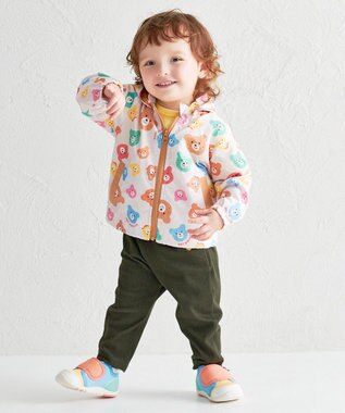 MIKI HOUSE HOT BISCUITS 【80-120cm】カラフルビーンズ 総柄ウインドブレーカー マルチカラー