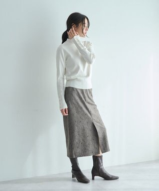 YECCA VECCA 袖口釦リブMIXニット Ivory