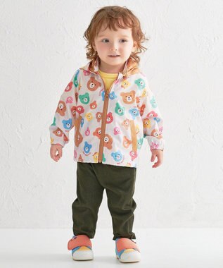 MIKI HOUSE HOT BISCUITS 【80-120cm】カラフルビーンズ 総柄ウインドブレーカー マルチカラー