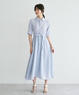YECCA VECCA 【接触冷感】ベルト付きシャツワンピース