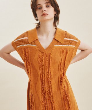 フリンジニットワンピース