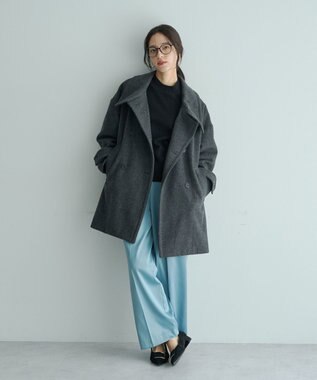 YECCA VECCA 袖口釦リブMIXニット Black