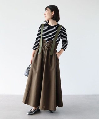 Green Parks ・ＤＯＵＢＬＥ　ＦＬＡＧＳサスペンダーミリタリースカート Khaki