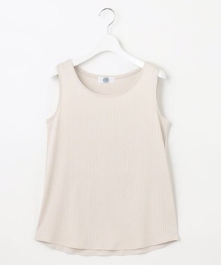 J.PRESS LADIES コットンリブ ノースリーブ カットソー ライトグレー系