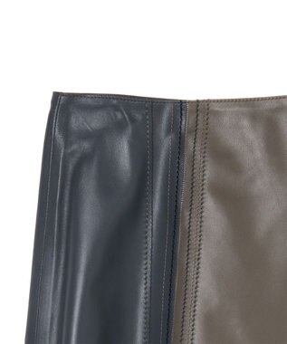 JOSEPH オーバーレイナッパ　レザースカート Smoke combo