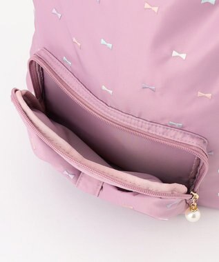 ANY KIDS 刺繍リボンリュック ピンク×リボン