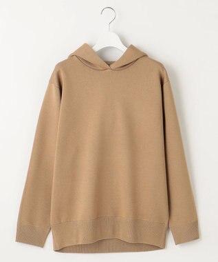 自由区 L 【洗える】シャイニースムースニット パーカー ベージュ系