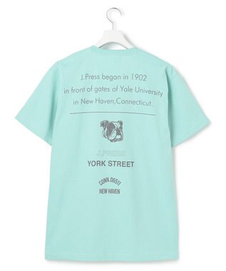 J.PRESS YORK STREET 【UNISEX】フロント＆バックプリント Tシャツ ピーコックグリーン系