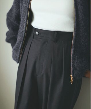 23区 TWマットクロス ワイドパンツ グレー系