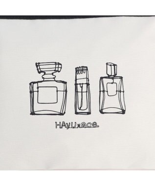 ACE BAGS & LUGGAGE HAyU × ace.  フラットポーチ 3点セット 猫柄 17825 アイボリー