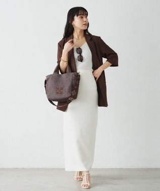 russet ナイロンラフィア2WAYトートバッグ(CE-1711) D.Brown