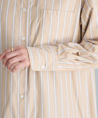 CRAFT STANDARD BOUTIQUE ストライプシャツワンピース Stripe Beige