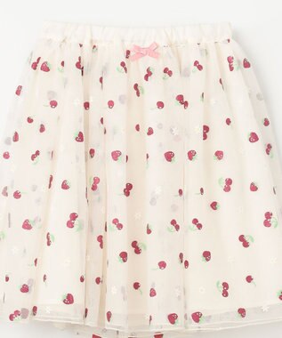 ANY KIDS 【チェリーベリーシリーズ】フルーツ チュール スカート オフホワイト系