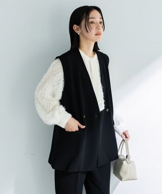 Green Parks Ｏ．洗えてストレッチ　Ｗボタンベスト Black