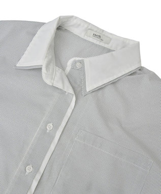 earth music&ecology レイヤードストライプシャツ Off White