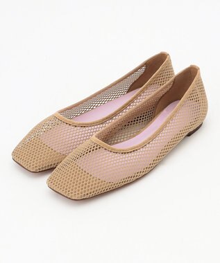 united bamboo 【辺見えみりさんコラボ】スクエアメッシュパンプス ベージュ系