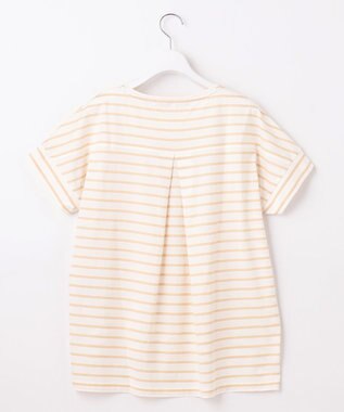 自由区 L 【UV加工・洗える】ハイカウントボーダー カットソー ベージュ系1