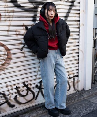 WEGO 3WAYファーフードパファーブルゾン ブラック