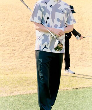 PW CIRCULUS 【MEN】リラクシングジャージーパンツ ゴルフ ブラック系