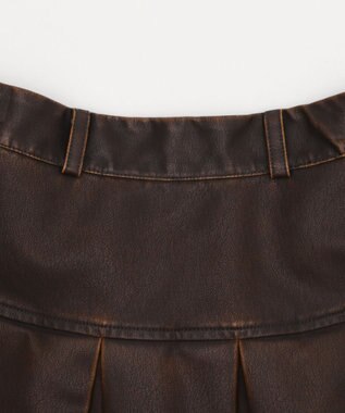 WEGO 【XS～Mサイズ】ヴィンテージライクPUプリーツスカパン ブラウン