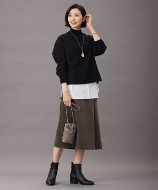 J.PRESS LADIES S ニードルパンチ ハイネック カットソー ブラック系