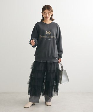 Green Parks ■ＲＵＳＳＥＬＬ　ロゴ刺繍スウェット Charcoal Gray