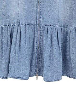 Green Parks ・ＳＵＧＡＲ　ＳＰＯＯＮ　Ｗ－ＺＩＰデニムミニワンピ Indigo