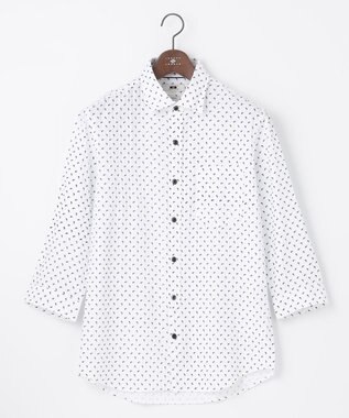 JOSEPH ABBOUD 【UVカット】オーガニックコットンプリッセ 七分袖シャツ ネイビー系5