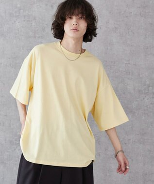 WEGO 【ユニセックス着用ITEM/綿100％/SMLXLサイズ】ビックコットンT ライトイエロー