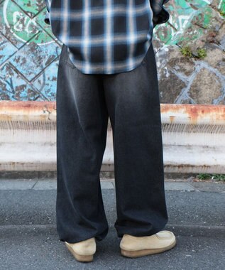 WEGO スーパーバギーダメージデニムパンツ デニムブラックソノタ