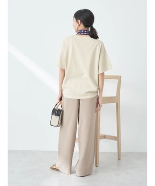 earth music&ecology タックワイドパンツ Beige
