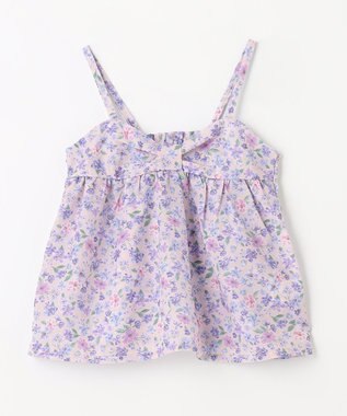 ANY KIDS 花柄キャミセット 長袖 Tシャツ ホワイト×ラベンダー系花柄