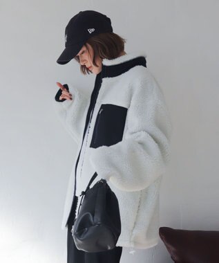 WEGO 【2025年秋冬新作アイテム/ユニセックス着用ITEM/SMLサイズ展開】ボアブルゾン オフホワイト