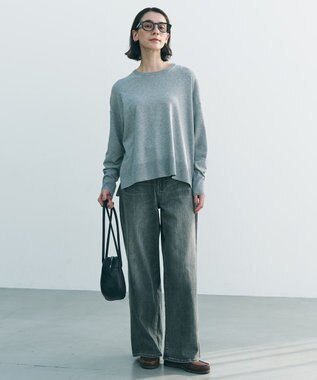 UNFILO 【UNFILO DENIM/新色追加】撥水ストレッチ ルーズワイドデニム アッシュグレー