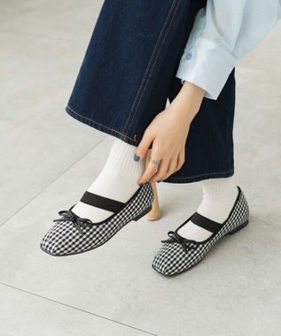 WEGO ベルト付きスクエアバレエシューズ 柄1