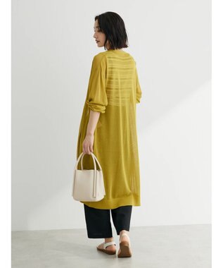 Green Parks 接触冷感ロング丈カーデ Yellow