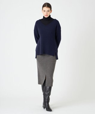 BEIGE， 【S-size】VARENNE / オーバーサイズニット Navy