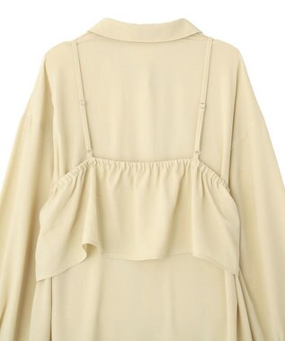 Green Parks ＳＥＴ２点フリルビスチェ＋シャツワンピース Light Khaki