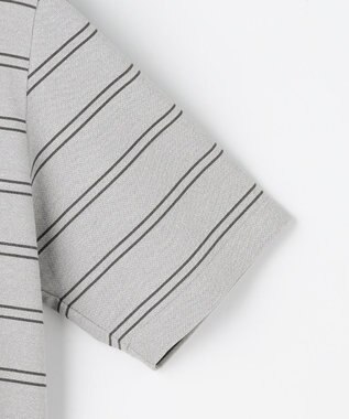 JOSEPH ABBOUD 【エコ素材和紙使用・日本素材を日本縫製 ・軽量・通気性】和紙フライスボーダーＴシャツ ライトグレー系2