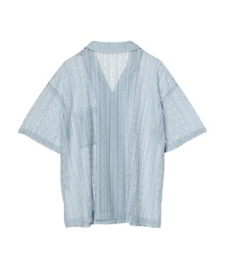 earth music&ecology フラワーレースシャツ Sax