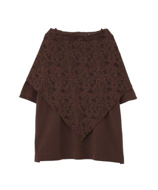 Green Parks ＳＥＴ２点フォトＴシャツ＋レーススカーフ Brown