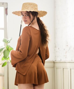 San-ai Resort（三愛水着楽園） 【SALE】水陸両用　トップス・ショートパンツセット　9M・11L　【San-ai Resort（サンアイリゾート）】 オレンジ