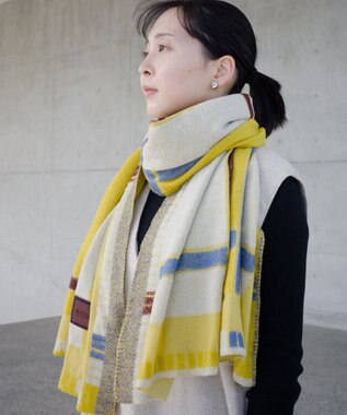 nitorito 【UNISEX】tanbo チェック柄 ストール yellow