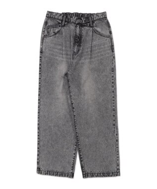 WEGO 【ユニセックス着用ITEM/SMLサイズ展開】ルーズテーパードデニムパンツ グレー